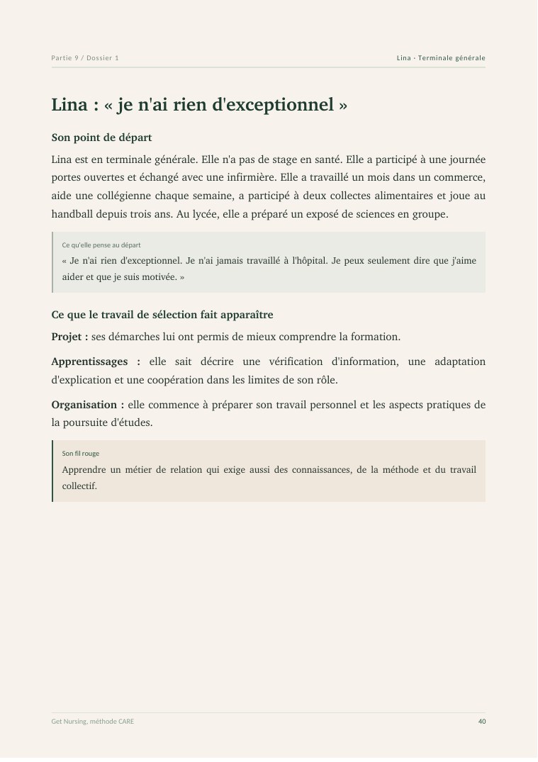 Aperçu du guide : Une lettre complète, annotée en marge